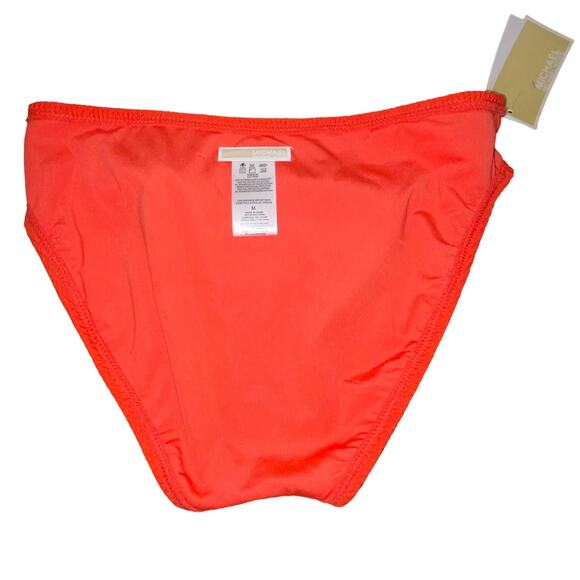 Michael Kors Women's Textured High-Leg Bikini Bottoms sangria Medium - Picture 5 of 5